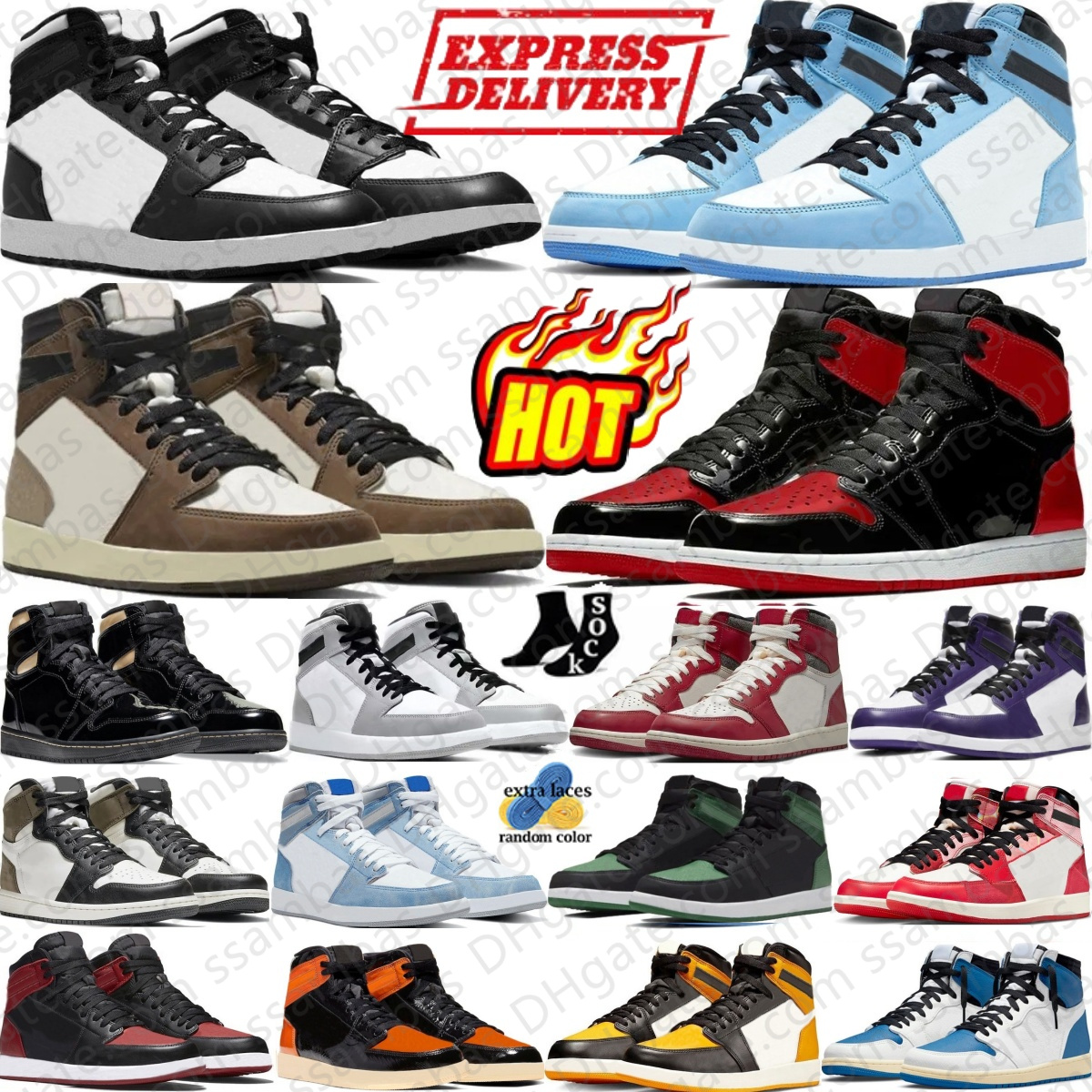 Basketball Shoes High Washed Pink Black White Mocha UNC Toe Lost Found Mid University Blue True Taxi Skyline Lucky Green Patent Palomino Grey Fog Laney Mens Womens