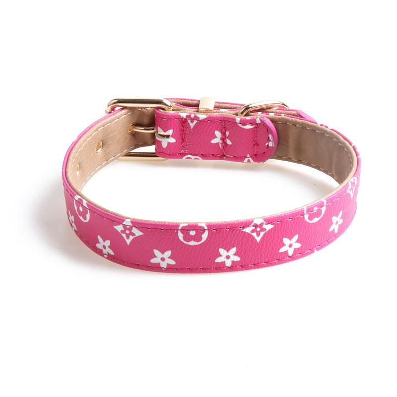 free shipping Dog Collars 10 Colors ic Print Designer Pet Leashes Indoor Outdoor Durable Pu Collar Leash Set Drop Delivery Supplies Oto6T