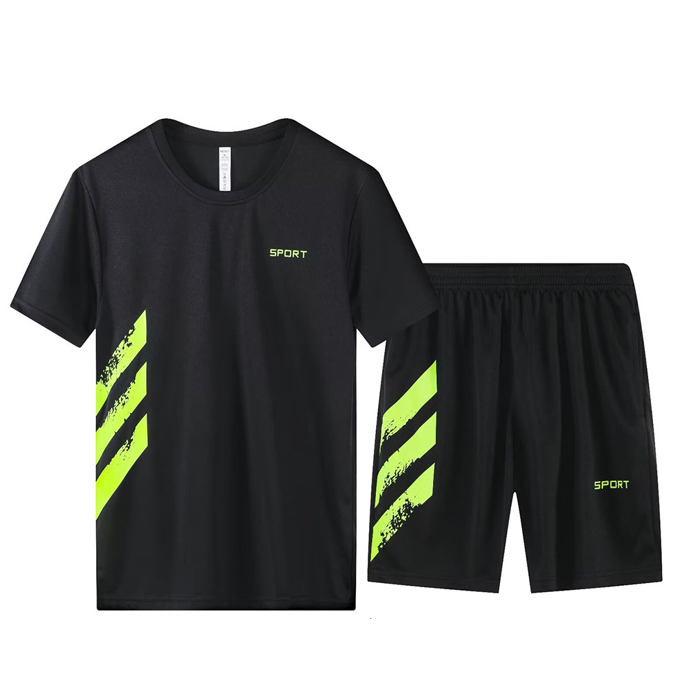 Short Sleeve Unisex Casual Quick-Dry Clothing Set Women Outdoor Thin Loose Sports Suit Spring Autumn Men