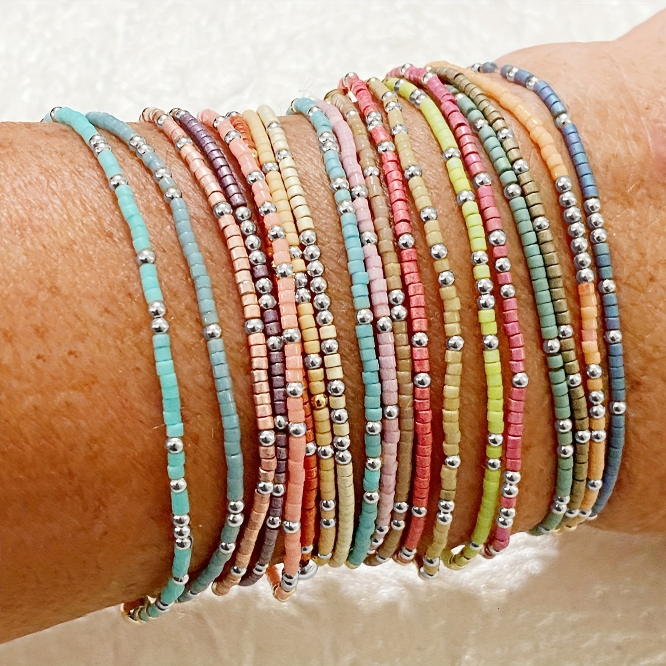 Selling Bohemian Style Colorful Beaded Bracelet Trendy Versatile Beach Vacation Style CCB Beaded Jewelry 250703