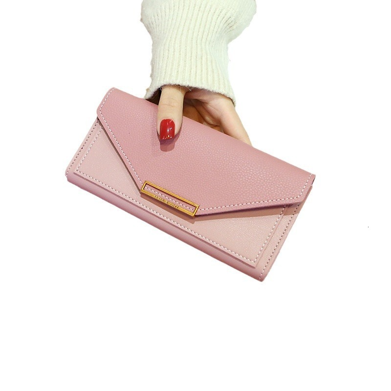 Designer Wallet Wallet 2025 New Luxury Bag Women Korean Style Trendy Personality Long Fresh Multi-functional Buckle Japanese Korean Retro Thin Coin Pu