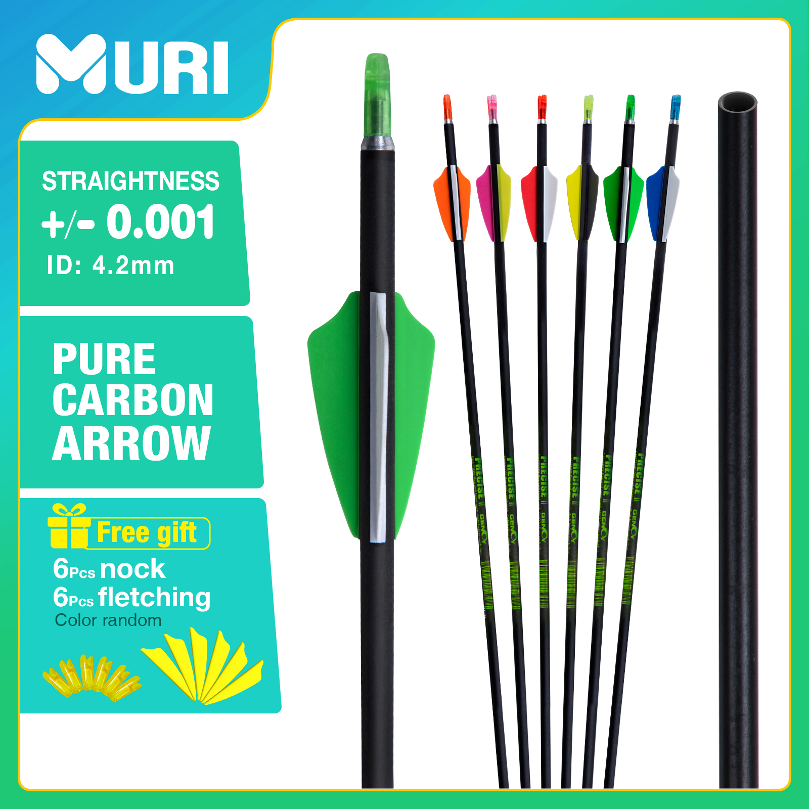 Targeting Arrows without Arrowheads Carbon Archery Arrows 4.2mm Practice Arrows for Recurve Bow & Compound Bow Spine 350-1500 Arrows (12Pcs) 31inch