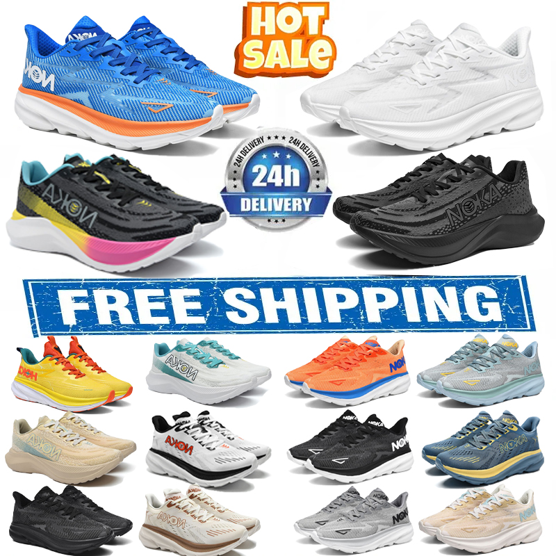 Designer Clifton 9 Bondi 8 Rocket For Men Women Running Shoes Designer Shoes One Pink Triple Black White Blue Grey Purple Orange Mens Womens Outdoor Trainers Sneakers