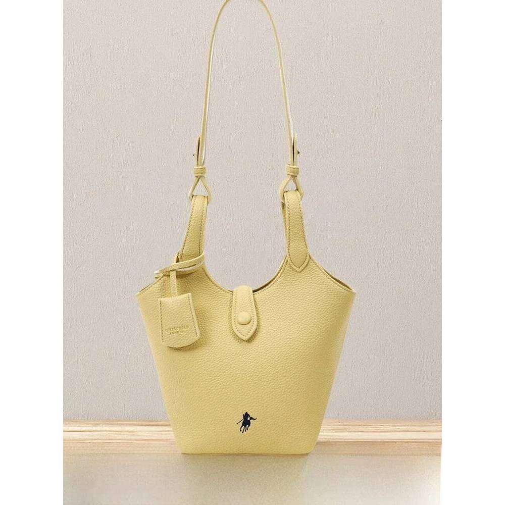 Chio2nd Spring Summer Women's Yellow Buet Crossbody Soft Leather Oulder Bag Daily Use Basket Ape Handbag