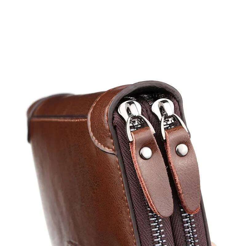 Men's Casual Clutch Men Functional Long Wallets Photo Bank Card Holder Purse for Male Note Compartment Phone Pockets bags