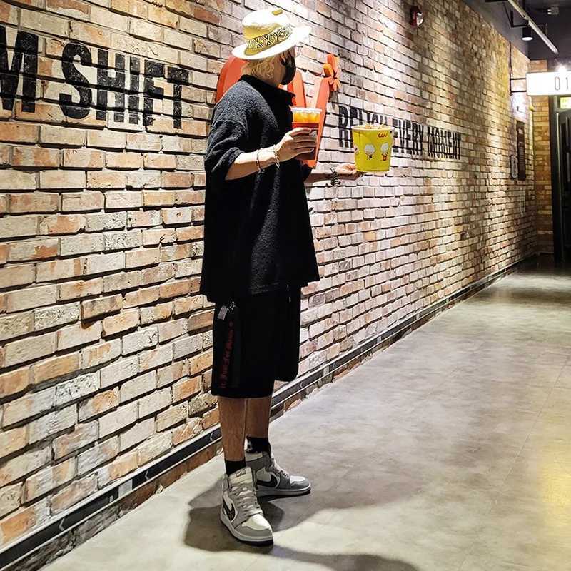 Summer New Fashion Suit Mens High Quality Heavy Terry Cloth Lapel Short-sleeved Shirt Shorts Two-piece Casual Mens Wear Z250703