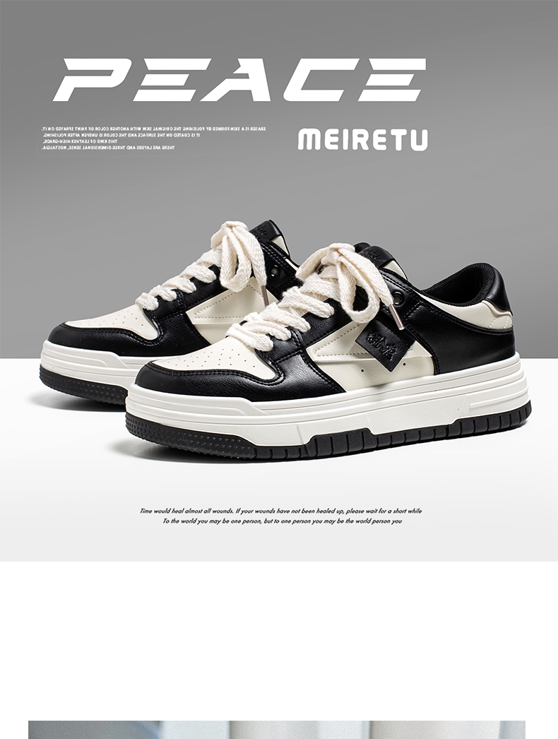 Spring board shoes men's casual trendy shoes trendy brand black and white panda designer skateboard shoes ultra light thick sole