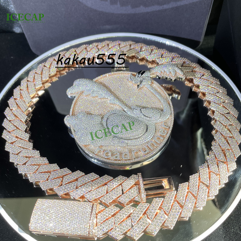 Road Runner Charm Custom Cartoon Character Iced Out Moissanite Pendant Hiphop Jewely Sterling Silver Two Tone Diamond Pendant