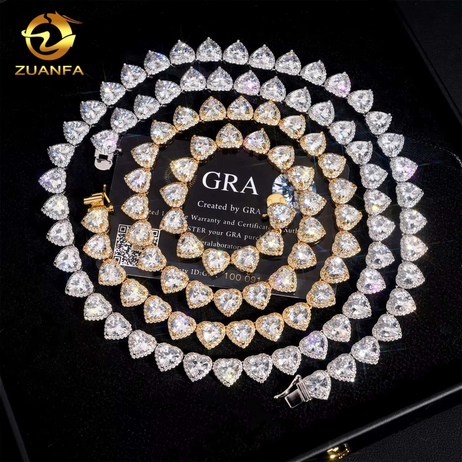 New 10mm Iced Out Halo Heart Moissanite Cuban Link Chain Hip Hop Jewelry 92.5% Silver Pass Diamond Tester Miami Cuban Chain