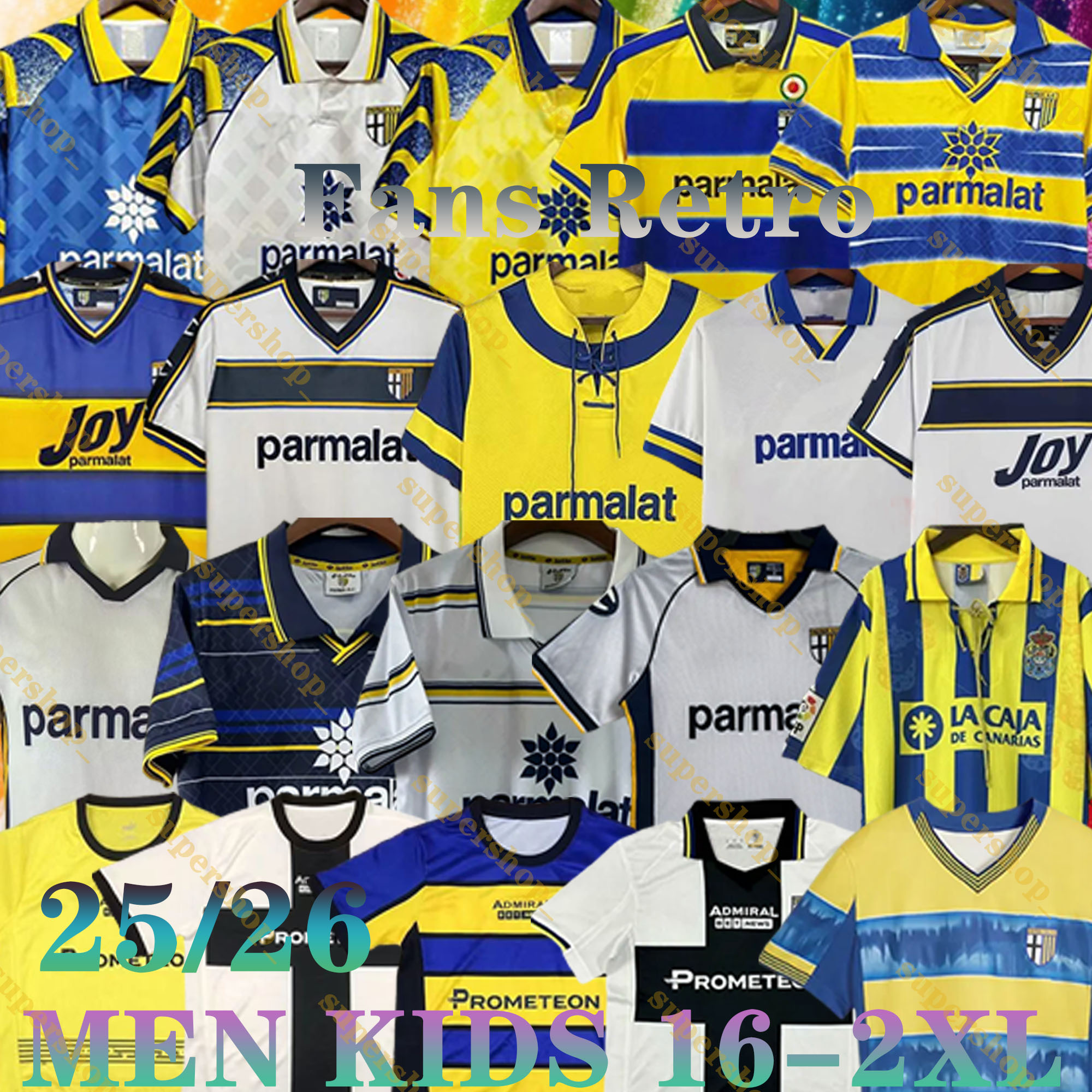 2025 2026 Parma Retro soccer Jersey 95 97 98 99 00 01 02 03 04 MAN BAGGIO CRESPO CANNAVARO STOICHKOV CANCELLIERI ALMQVIST CHARPENTIER 24 25 26 men kids kit Football shirt