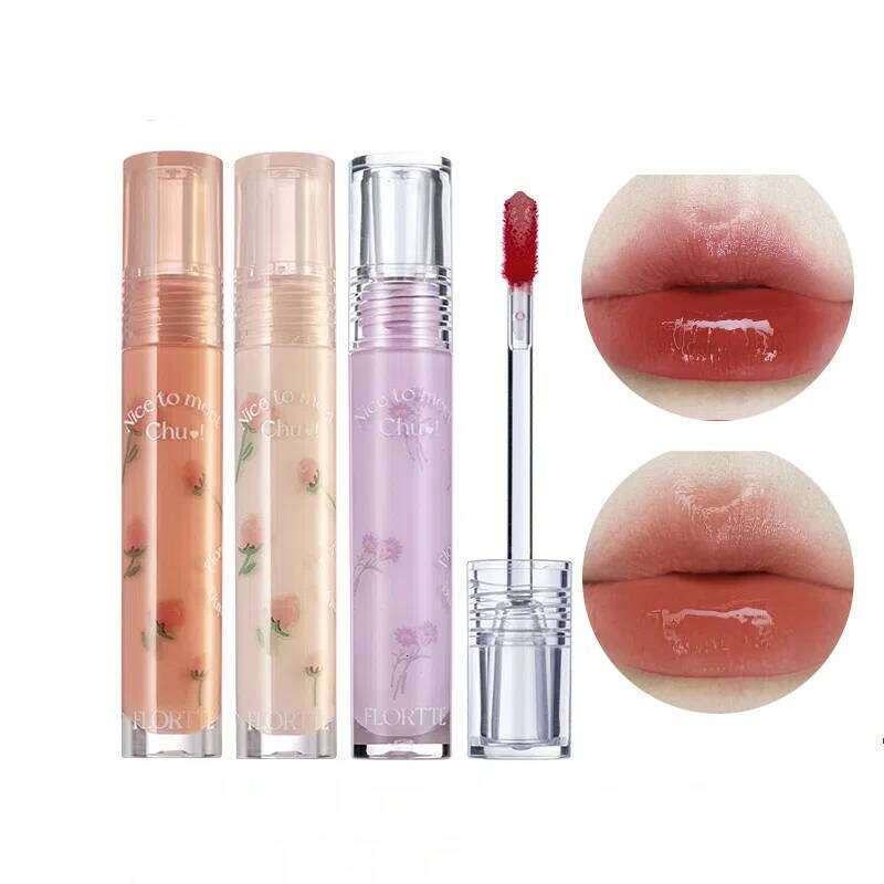 FLORTTE Gloss Long Lasting Hydrating Mirror Red Brown Lipstick Clear Moisturizing Lips Tint Nature Nude Lip Makeup Cosmetics X250702