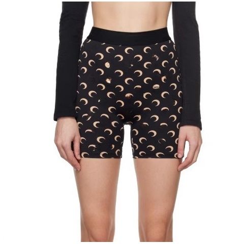 Internet Celebrities Star with The Same Moon Crescent Moon Niche Women Black Sports Shorts