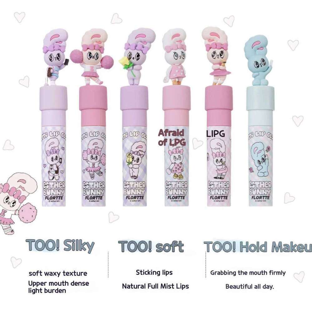 FLORTTE Bunny Cream Matte Veet Silk Lip d Long Lasting Cute Lipstick Korean Makeup Vegan X250702
