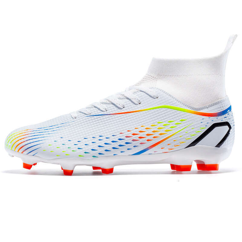 Large Size World Cup High-Top Soccer for Boys and Girls, Studded Long Spikes, Adult Artificial Grass Training Sports Shoes