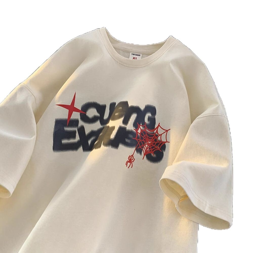 Designer Short Sleeves Anti-wrinkle Letter Short Sleeve T-shirt For Men Summer American Style Trendy Versatile Top Youth Heavyweight Half Sleeve Cloth