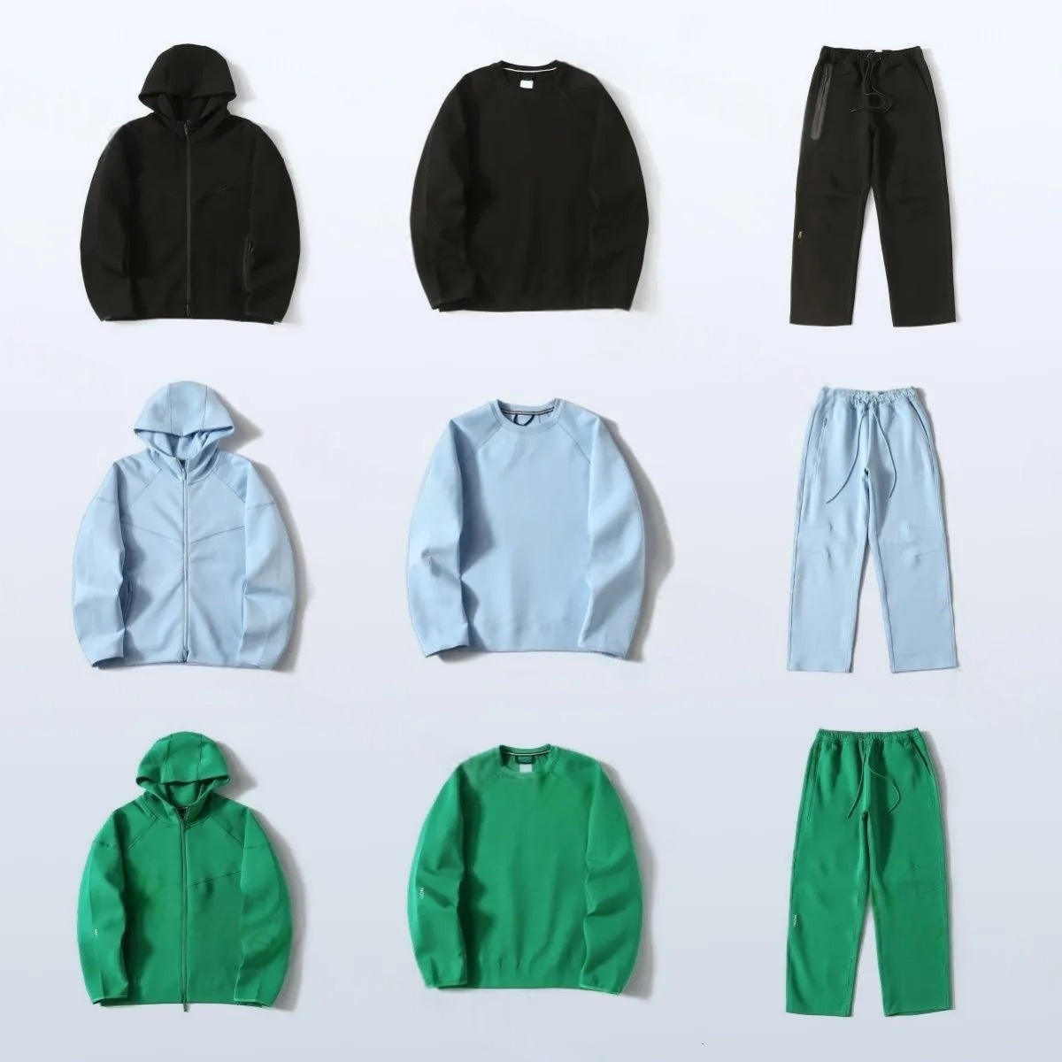 Men Tracksuit Sports Men Zip Hoodie Puffer Pants Set Two Piece Woman Sweater Hooded Trousers Track Bottoms Running Joggers 03