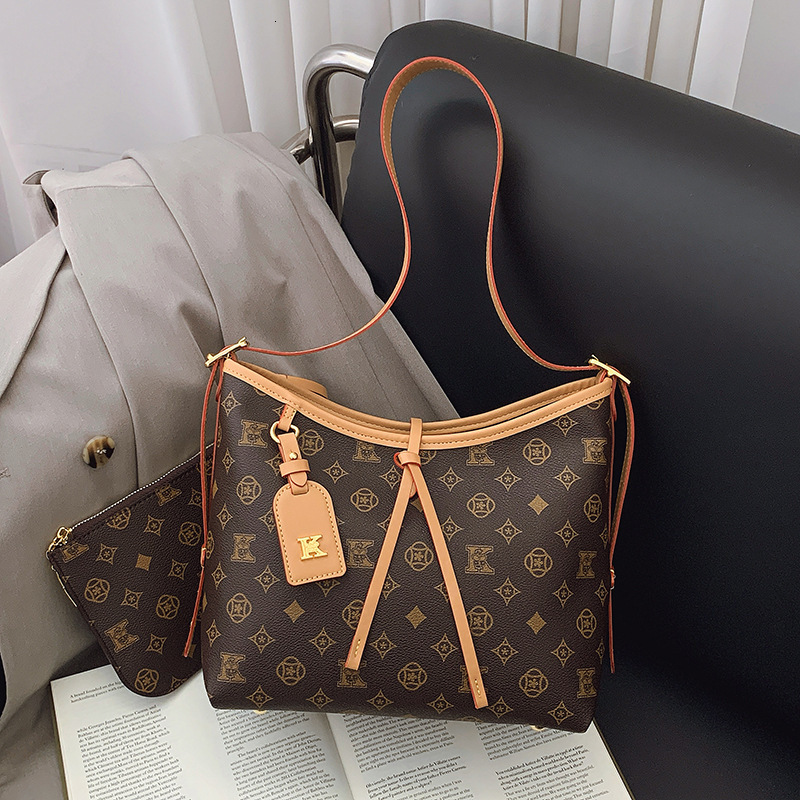 Free shipping designer High-End Color-Block Large Capacity Bag for Women 2025 New Vintage Print Tote Bag Shoulder Bag Crossbody Bag
