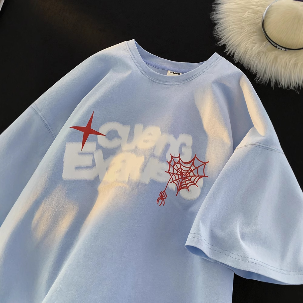 Designer Short Sleeves Anti-wrinkle Letter Short Sleeve T-shirt For Men Summer American Style Trendy Versatile Top Youth Heavyweight Half Sleeve Cloth