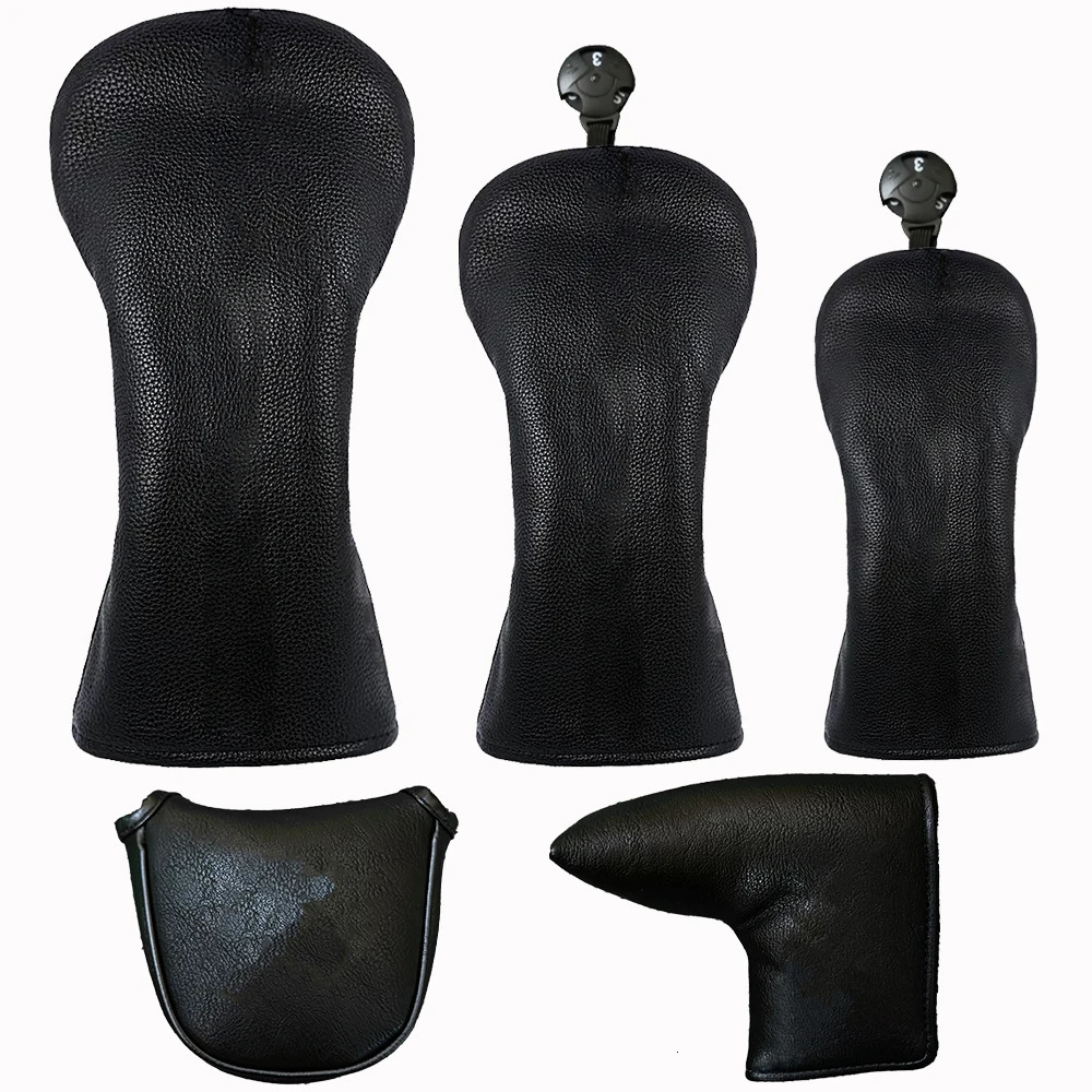 Black Golf Club Head Covers Wood Driver Protect Headcover Golf Accessories Putter Golf Iron Club Head Cover 250702
