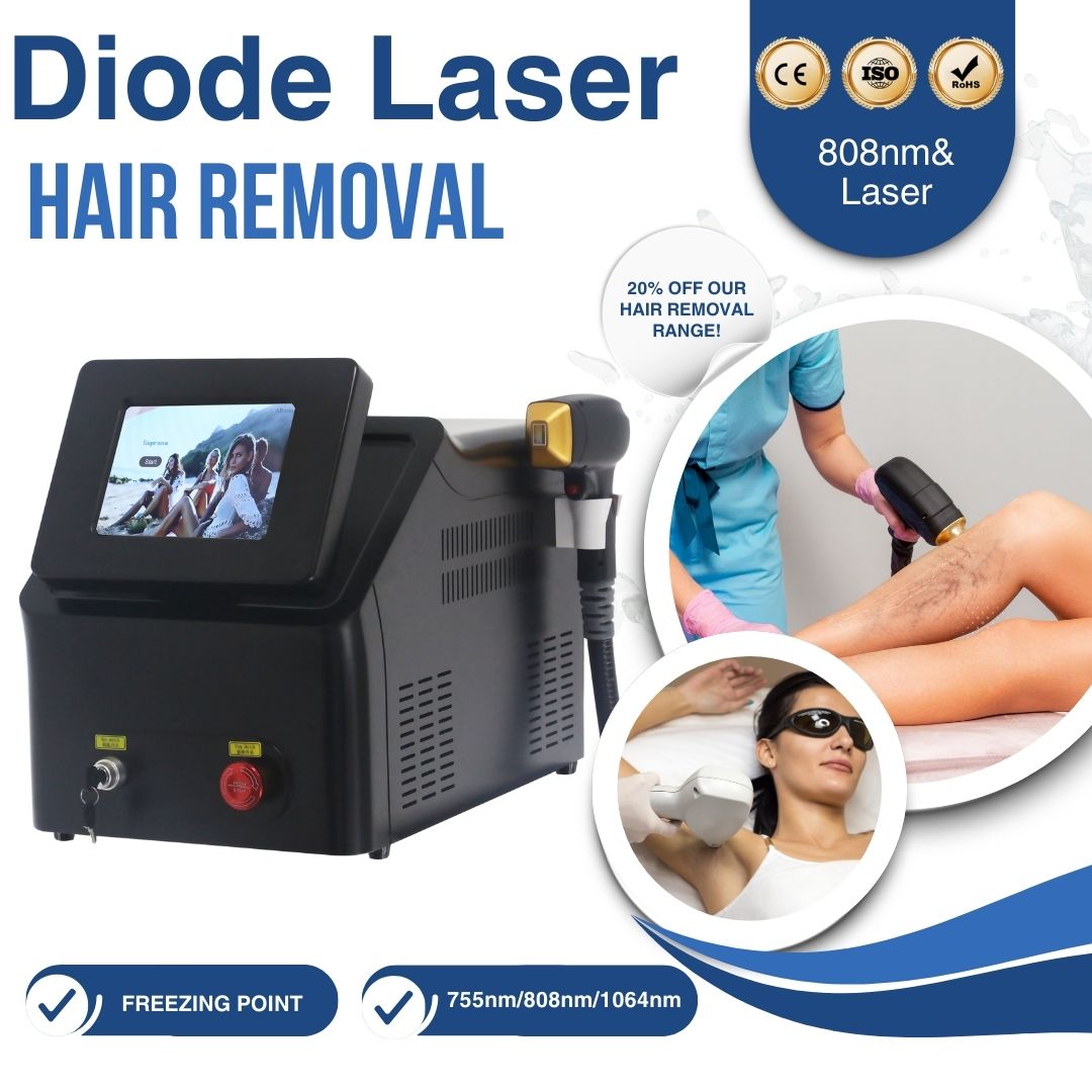 Factory Price Portable 808nm Diode Laser Hair Removal Machine Cooling Head Painless Laser Epilator Face Body Hair Removal