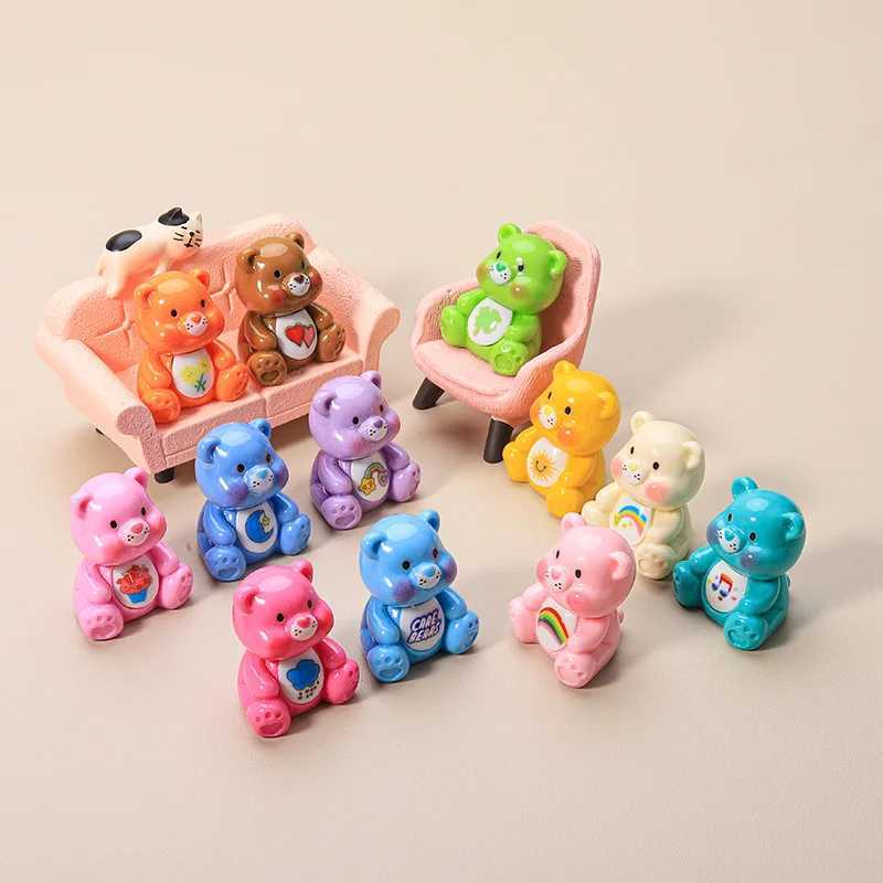 Rainbow Bear Peripheral DIY Resin Accories Three-Dimensional Cartoon Model Keychain Pendant Car Small Ornaments W250703