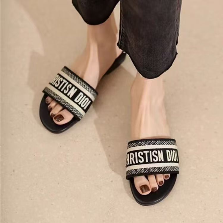 designer slippers flat slides for womens sandals girl blue pink fashion embroidery slipper outdoor Embroidered slippers Coach sandale 35-42