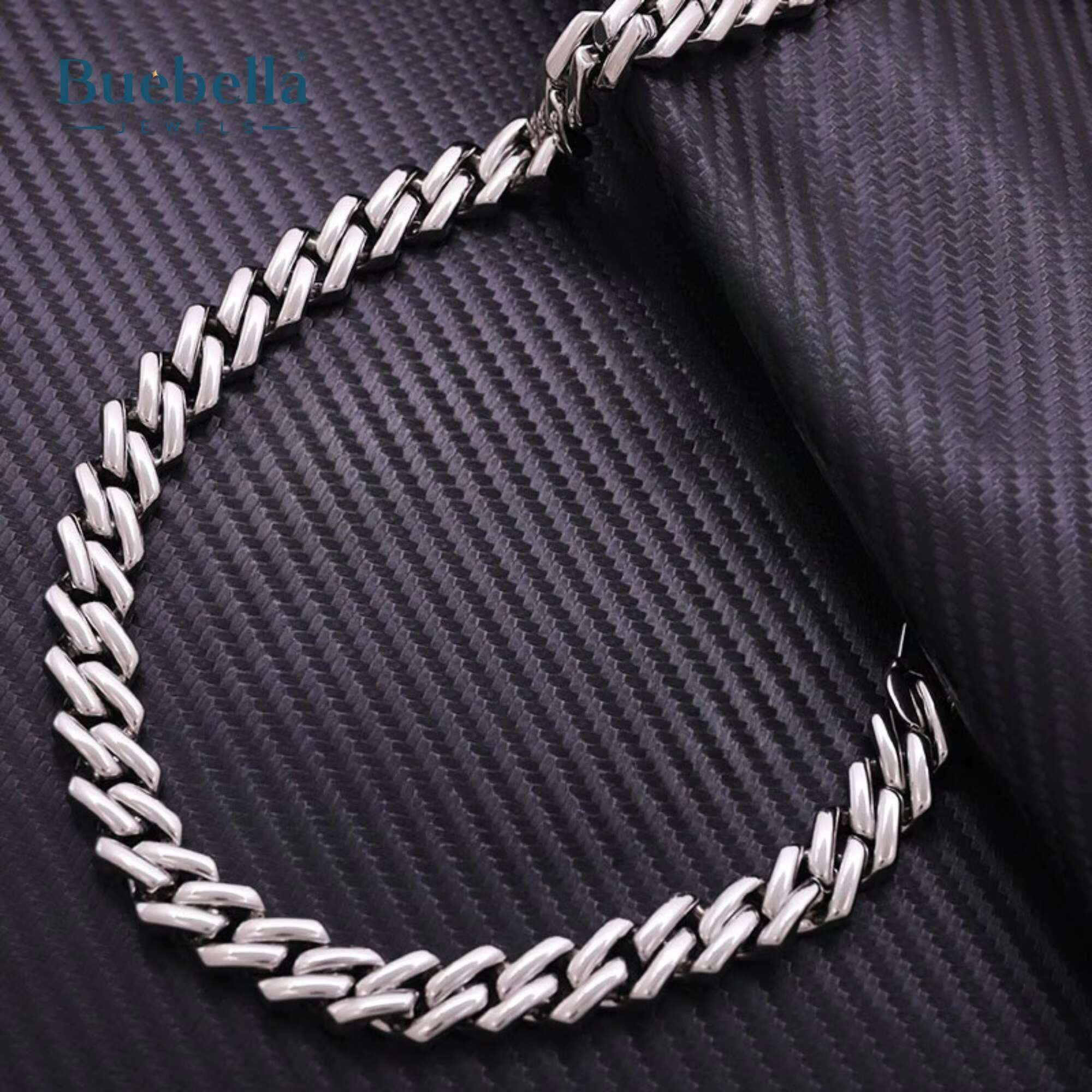 Fine Jewelry 12mm Moissanite Cuban Link Chain Necklace 14k White Gold 925 silver Hiphop Style Iced Out Cuban Chain