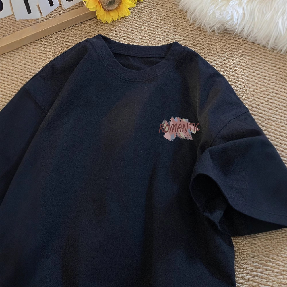 Letter Print Short Sleeve T-shirt For Designer Short Sleeves Men Summer Loose Breathable Half Sleeve American Style Trendy Anti-wrinkle Shaped T-shirt