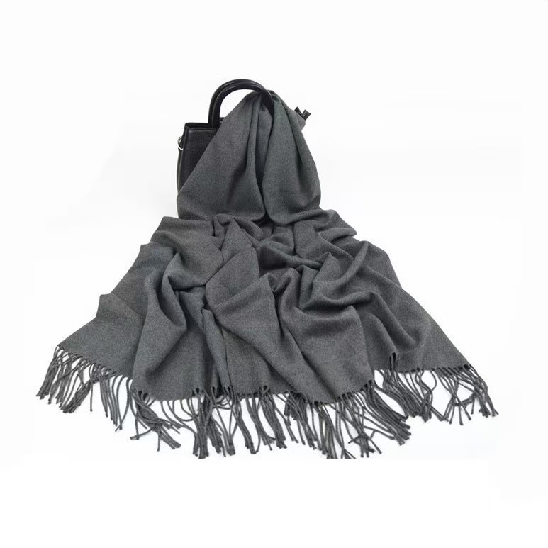 T1116 Women's Winter High-grade Wool Cashmere Scarf Solid Color Men's Shawl All-match Cotton Scarf