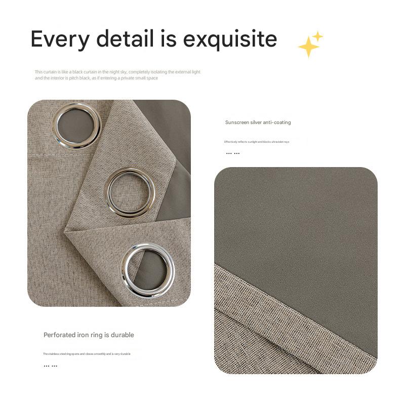 YL-36707 New full blackout heat insulation sunshade curtains punch-free installation simple rental room blackout curtains small curtain