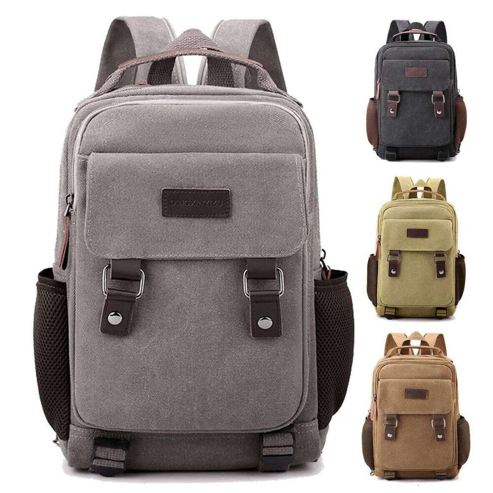Small Mens Canvas Casual Backpacks for Men 2023 Mini Male School Bag Rucksack Man Multi-function Crossbody Bags Travel