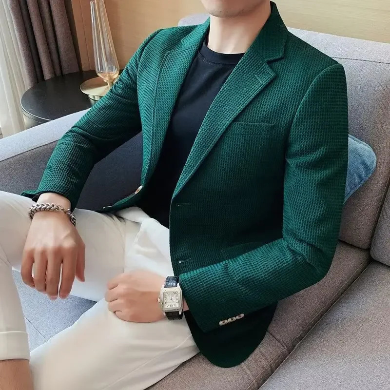Casual Mens Blazer Jacket For Autumn Slimming Smooths Your Silhouette Fashionable Light Business Professional Clothes 250628