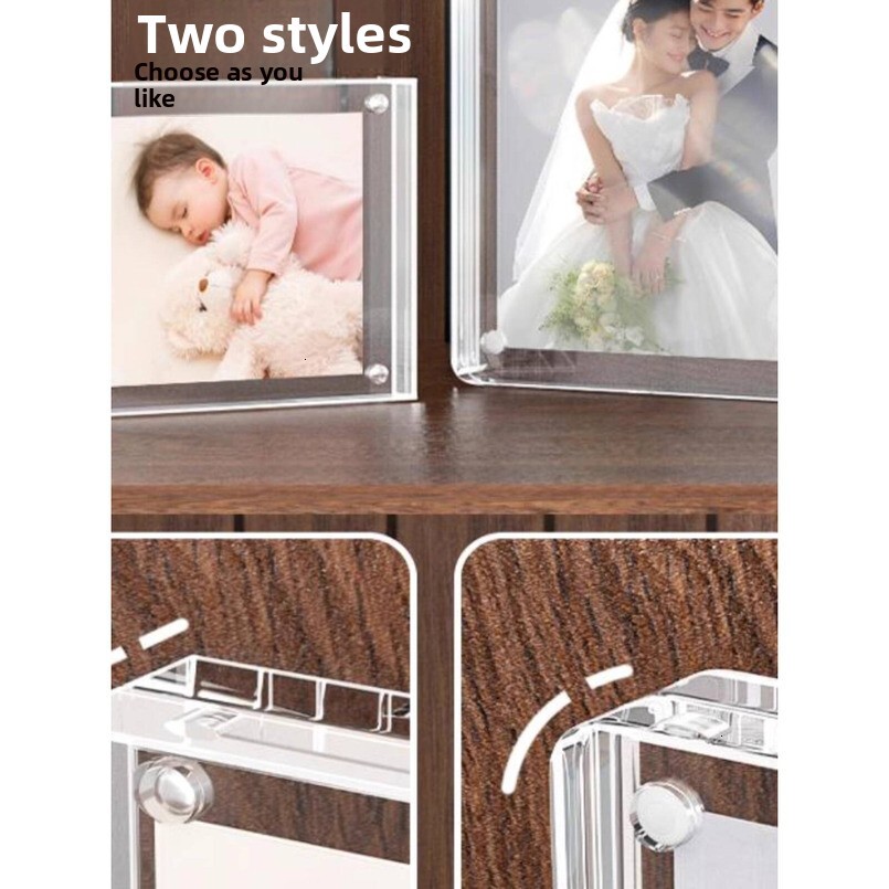 Acrylic Double-Sided Transparent Display Frame Creative Photo Holder 3568 Crystal Glass Tabletop H260306