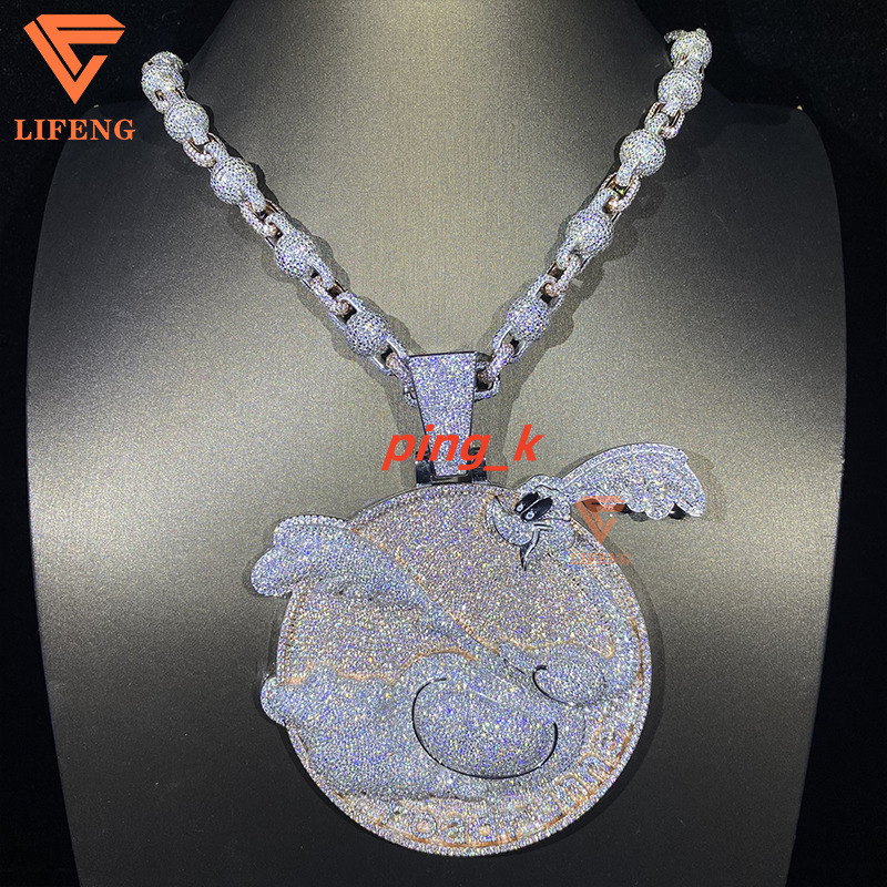 Latest Fine Jewelry Set Moissanite Diamond Pendant and Necklace With 18mm Chains 3*3 Inches Unique Number Shape/Pattern