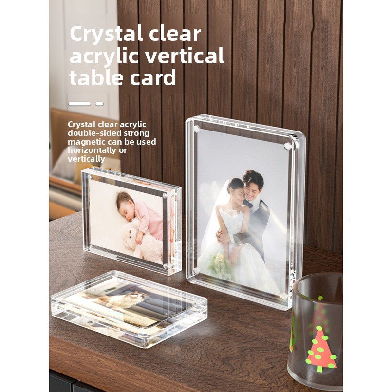 Acrylic Double-Sided Transparent Display Frame Creative Photo Holder 3568 Crystal Glass Tabletop H260306