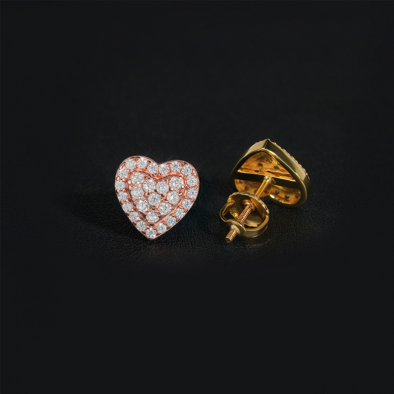 Pass Diamond Tester Fine Jewelry 925 Sterling Silver Charm Diamond Moissanite Stud Earring
