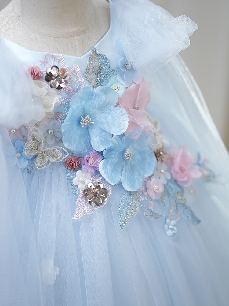 Customized Cute Colorful Flower Girl Dresses for Wedding 3D Butterfly Floral Girls Pageant Birthday Gown First Communion Dress Z250214