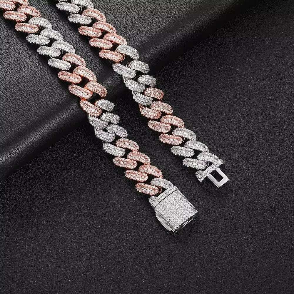 13MM Vintage New Type Cuban Style Necklace Fascinating Price Gold Plated Copper Zircon Moissanite Link Chain Retro Vintage Style