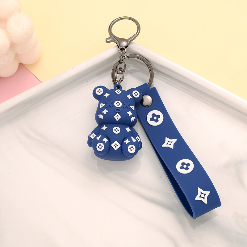 2025 new Free shipping Novel and creative gift cartoon bear key ring school bag pendant bag bag pendant small gift keychain
