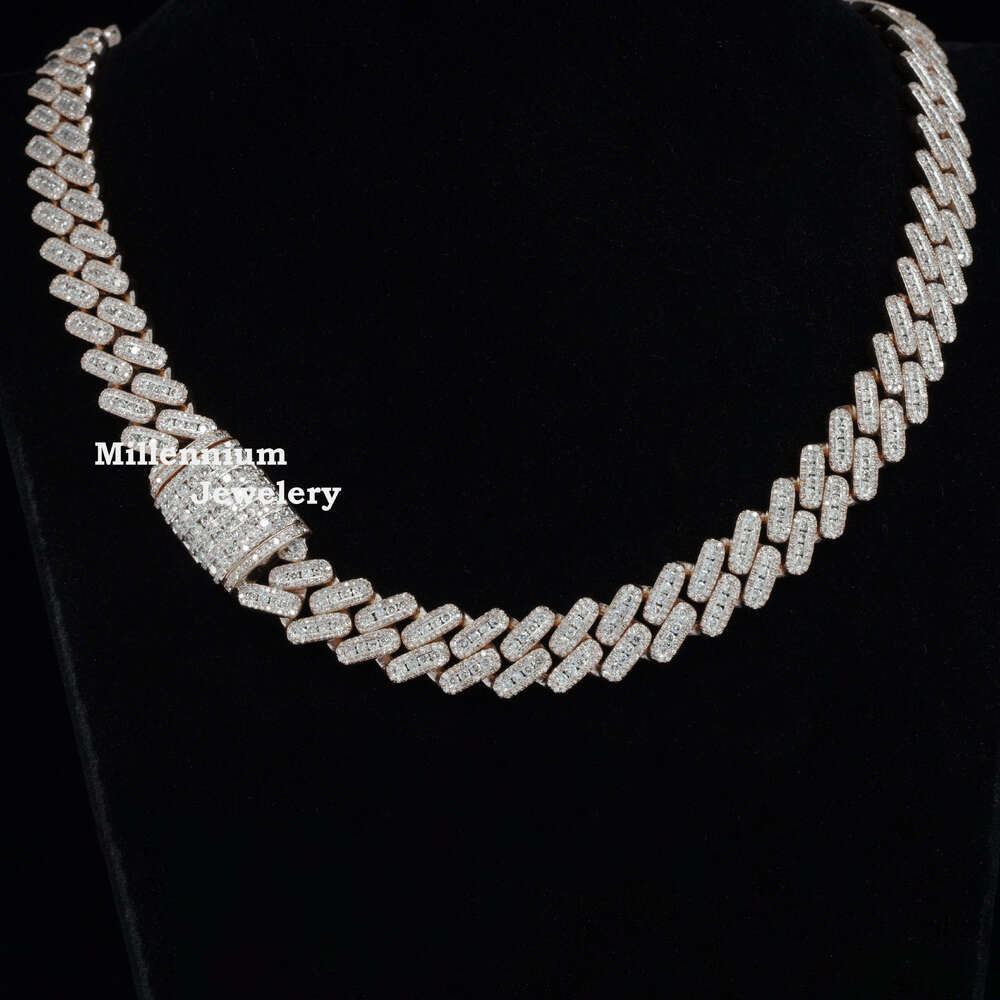13MM Exceptional 20.73 Ct Moissanite Cuban Chain 18 to 22 Inch Fully Diamond Iced Out Hip Hop Cuban Chain for Men and Women