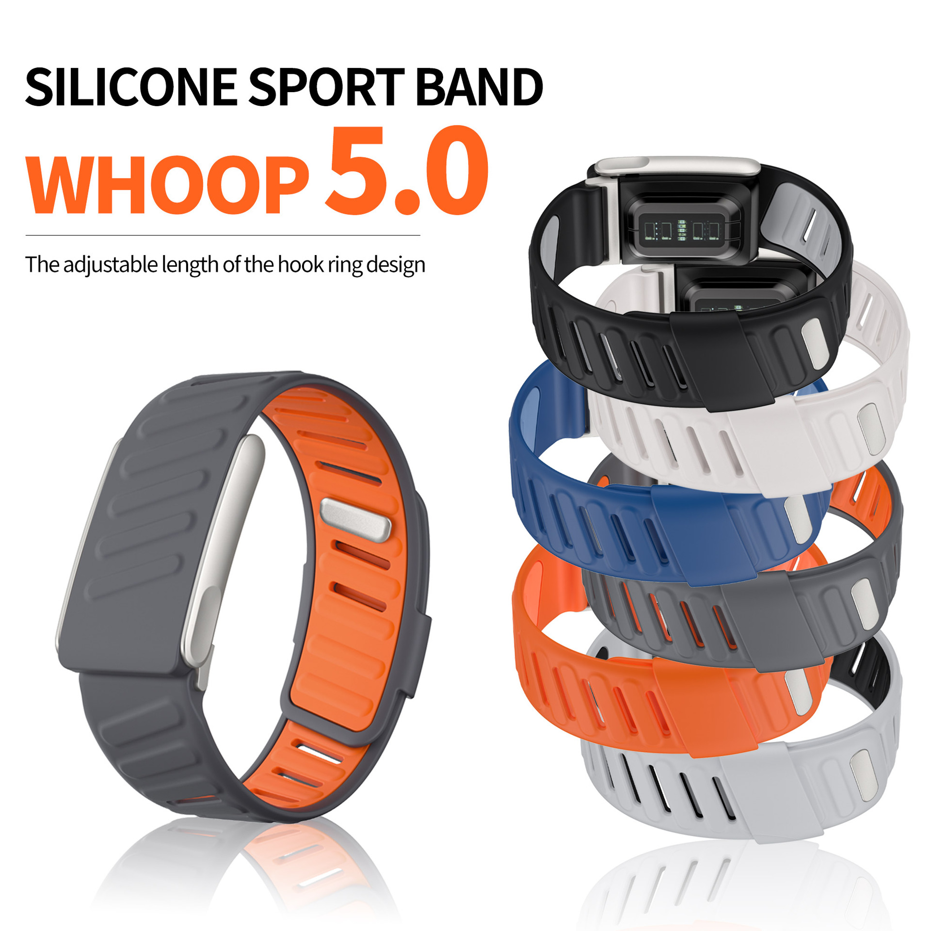 For Soft Sport Wristband Compatible with One Peak Adjustable Breathable Bracelets Whoop Life Bands 5.0 Accessories Silicone Straps free shipping