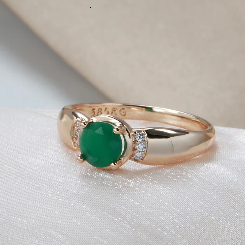 18K Multi Gold Ring for Women Natural 1 Emerald with Diamond Jewelry Anillos De Bizuteria Anillos Mujer Gemstone Rings Box 250716