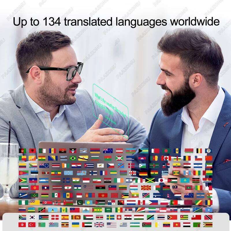 STEYAFRO Smart 134 Online Language AI Automatic Dialogue Translation Bluetooth Glasses with Speaker Sports UV Protection smart sunglasses with camera
