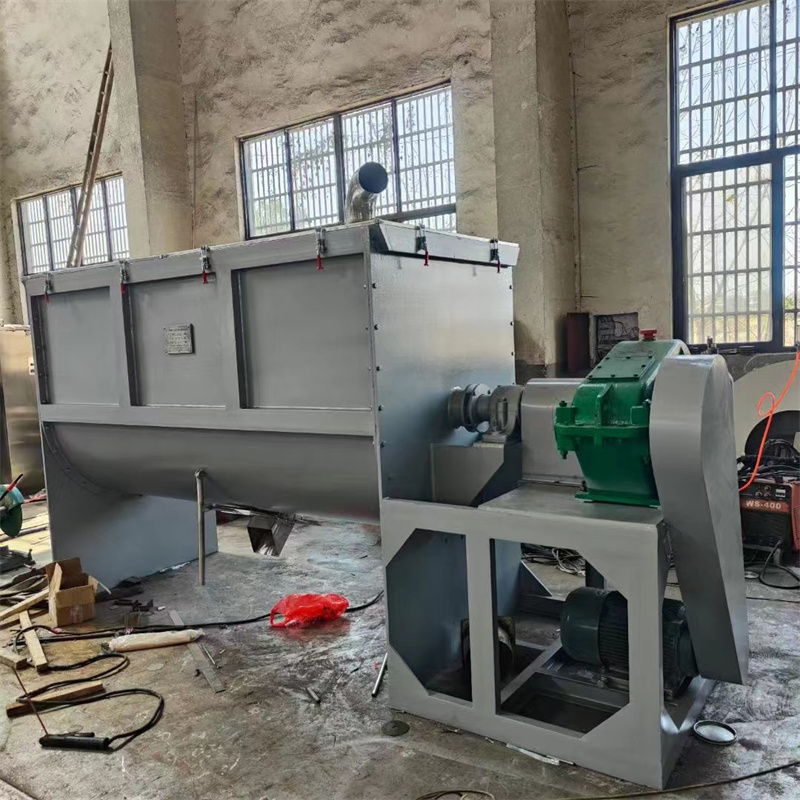 Stainless Steel Double Screw Belt Mixer Customized Feed Horizontal Mixing Equipment