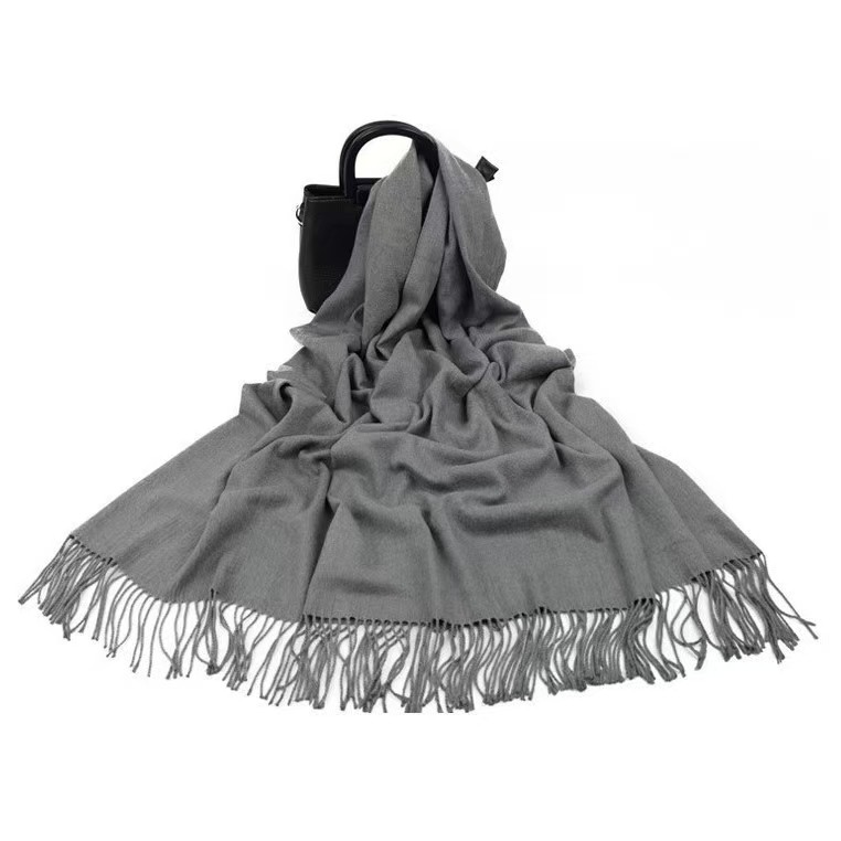 T1116 Women's Winter High-grade Wool Cashmere Scarf Solid Color Men's Shawl All-match Cotton Scarf