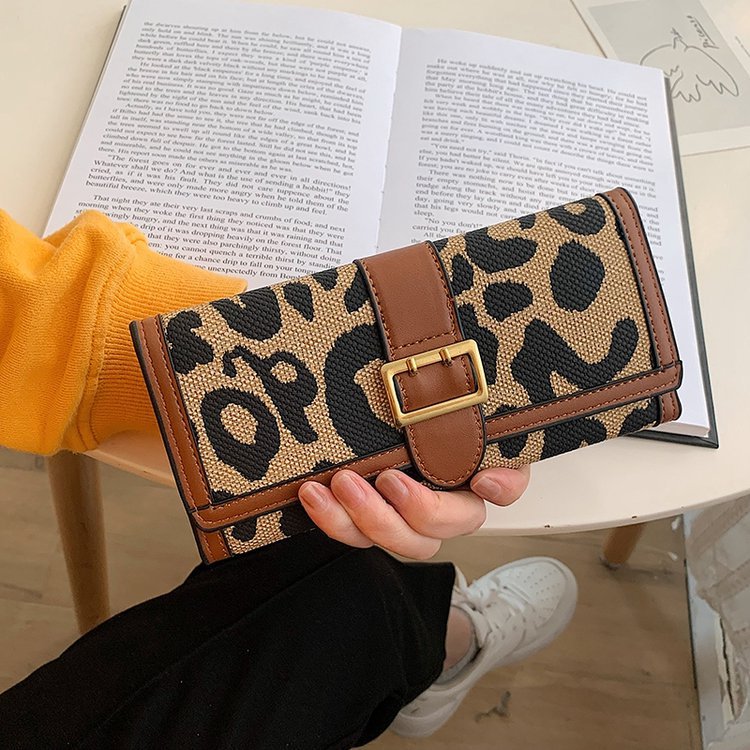 Luxury Wallet Women's Leopard Print Tri-Fold Wallet Compact Short Purse Fashion Long Card Holder