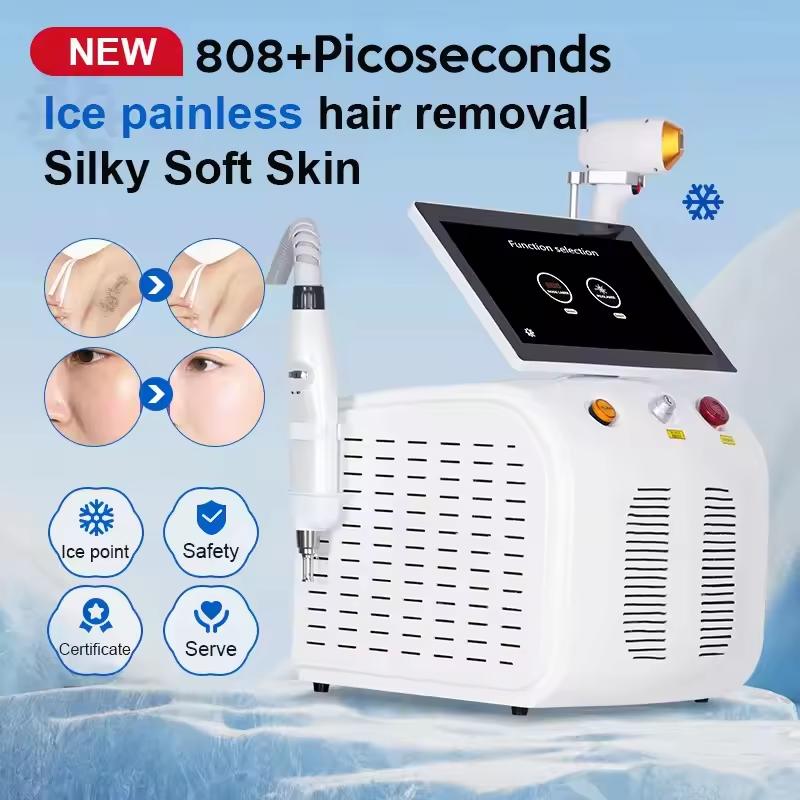 808 Diode Laser Hair Removal Device And Picosecond 2 In 1 Ice Titanium Laser Body Hair Removal Machine Tattoo Removal Machine