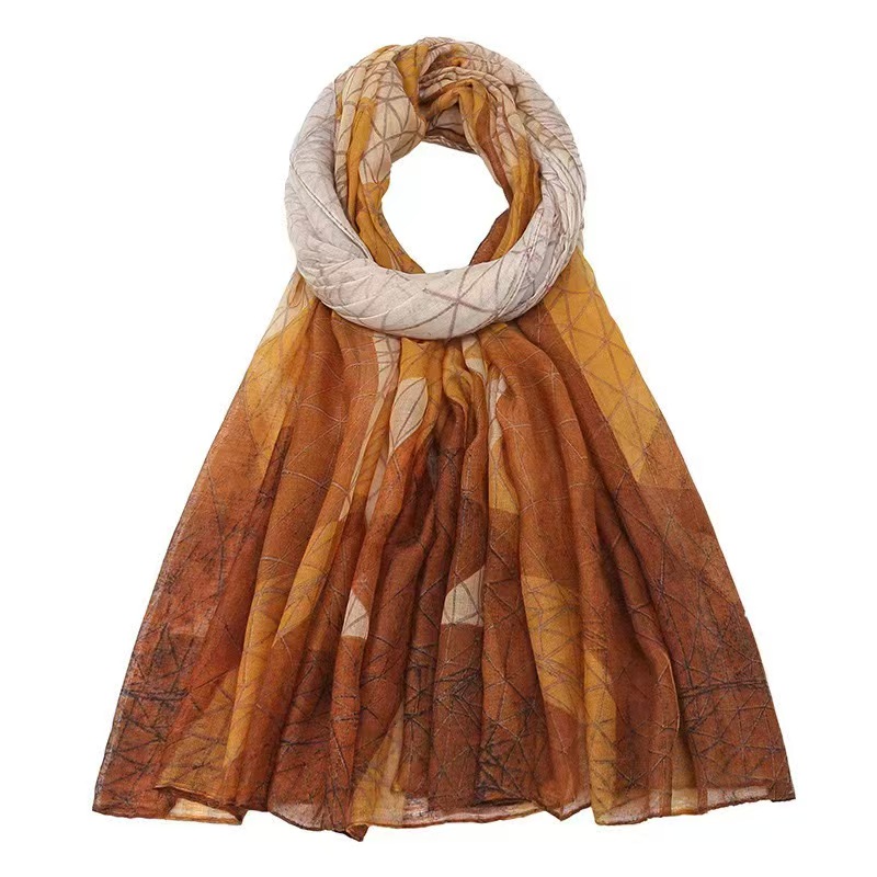 T1120 Spring and Autumn Sunscreen Shawl Scarf Women's Gauze Scarf Thin Malaysian Baotou Headscarf