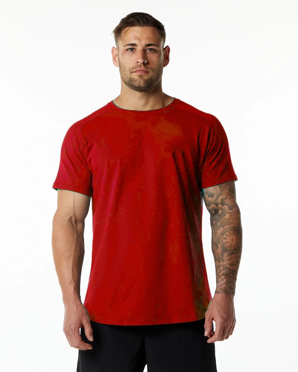 Outdoor Mens Sport T Shirt Mens Quick Dry Sweat-wicking Camo Short Top Men Wrokout Short Sleeve TX07