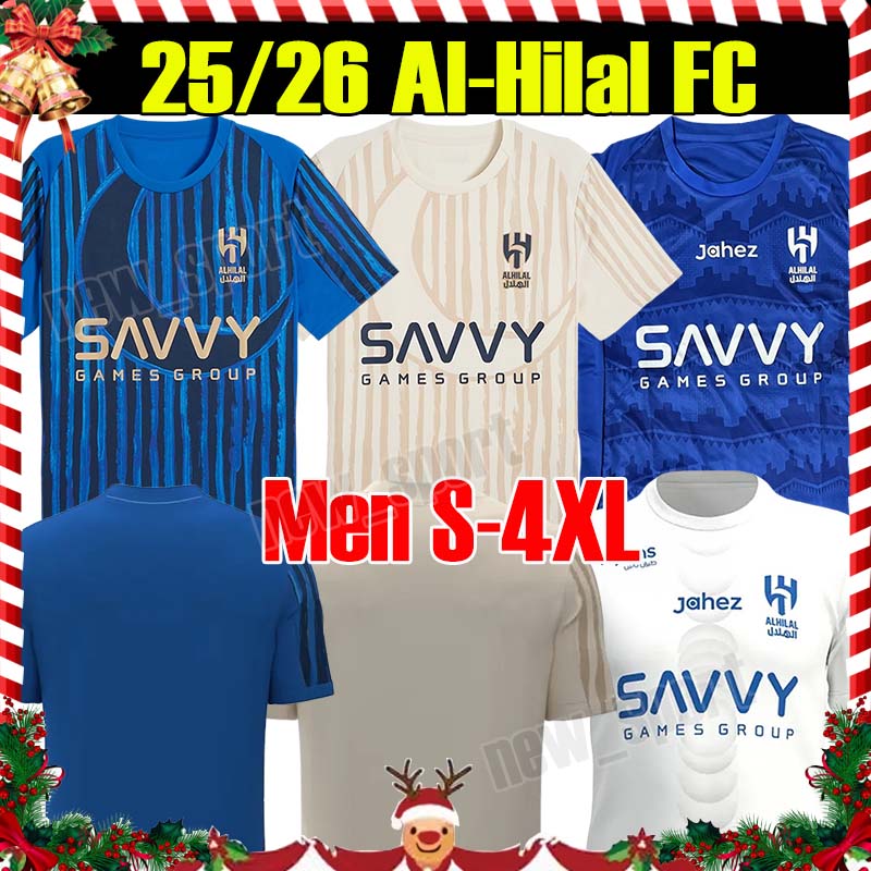 4XL 2025/26 Al-Hilal Saudi FC soccer jerseys MITROVIC SALEM LEONARDO SERGEJ MALCOM AI-HAMDAN Fans Version Home Away Jersey Men Kids Kit Socks Football shirts